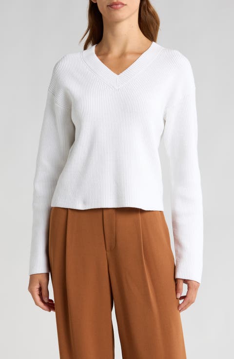 V-Neck Ribbed Sweater