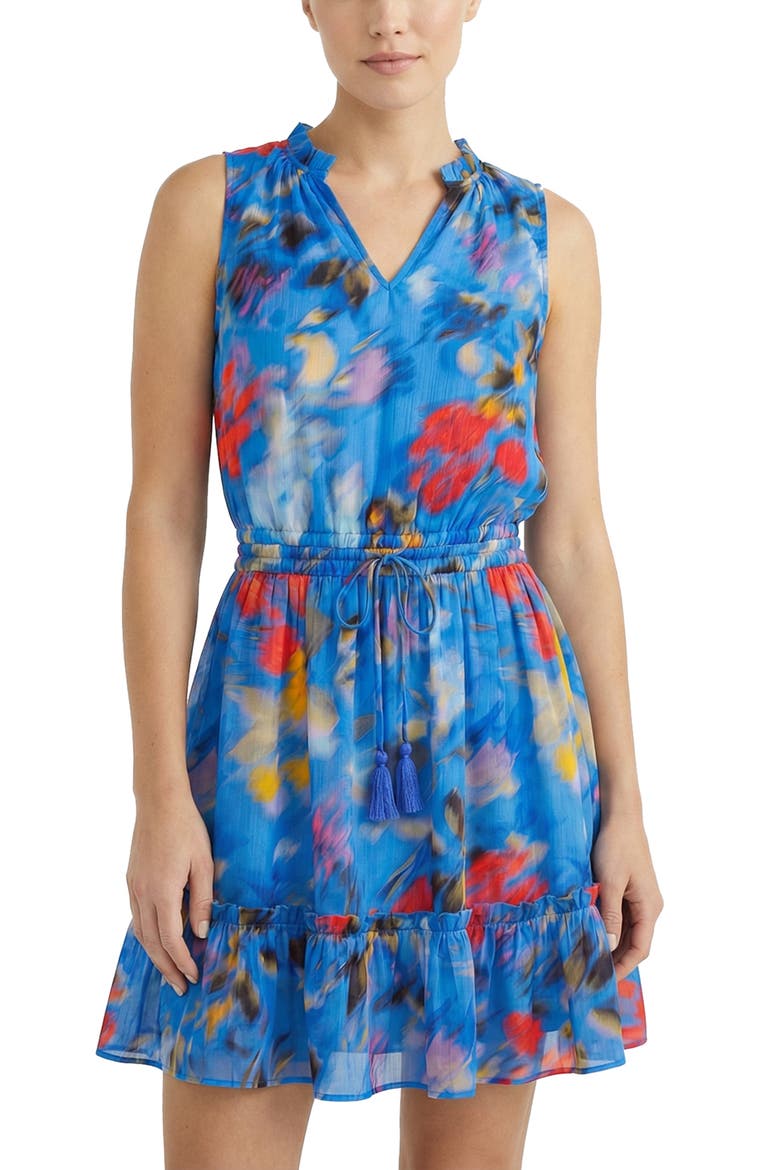 Beth Smock Waist Cotton Short Dress, Main, color, Larkspur Bay