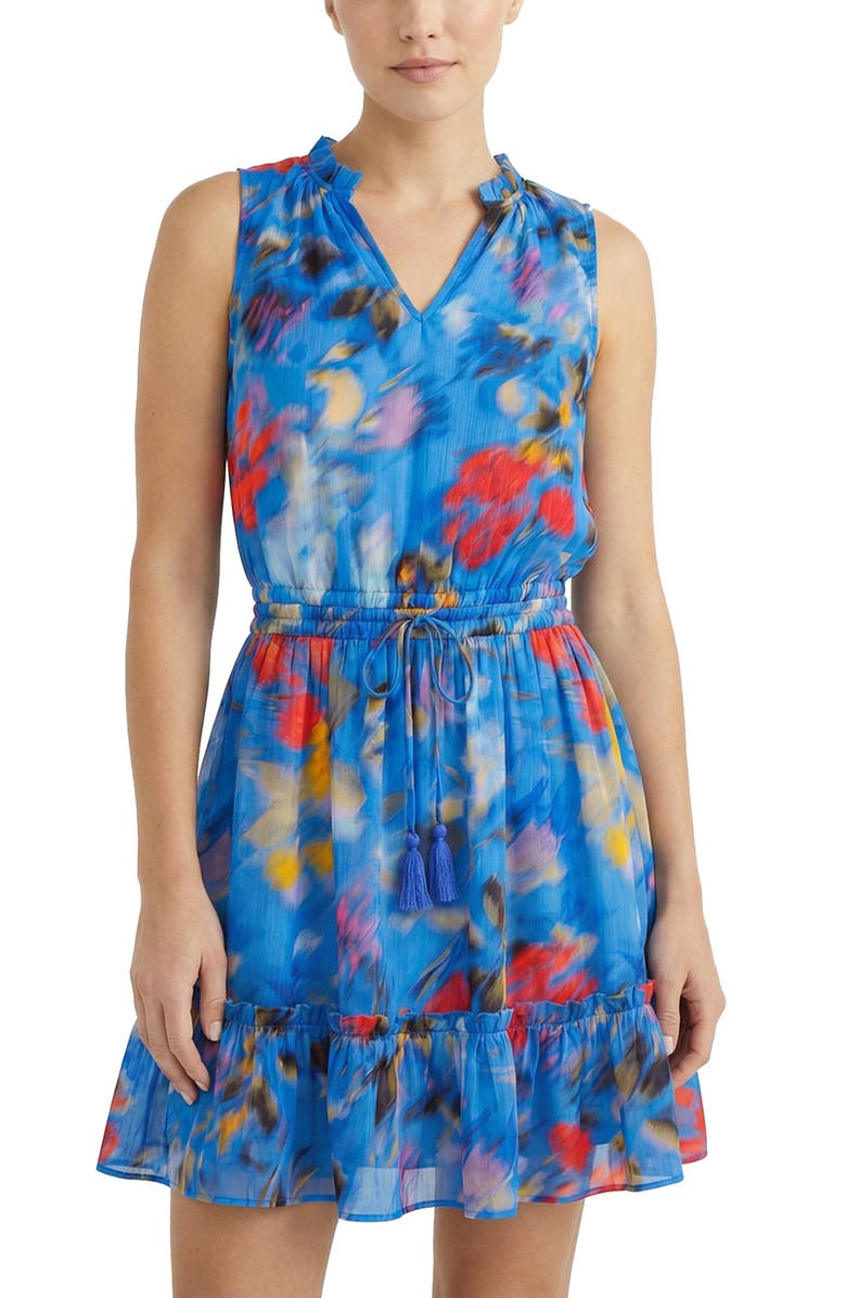 Change of Scenery Beth Smock Waist Cotton Short Dress, Main, color, Larkspur Bay