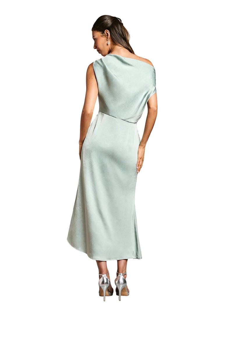 Oasis Satin Bridesmaid Midi Dress, Alternate, color, Sage