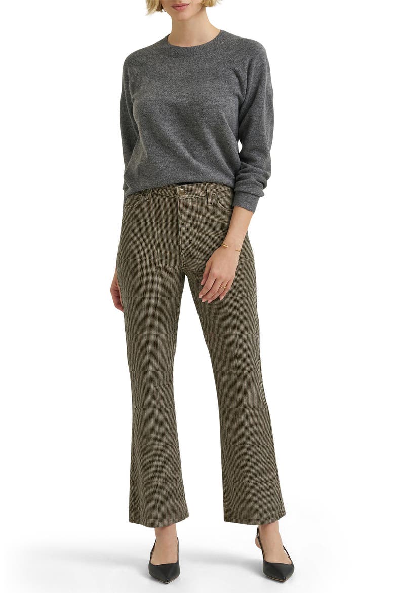 High Waist Glen Plaid Corduroy Kick Bootcut Jeans, Alternate, color, CHOCOLATE GLEN PLAID CORD