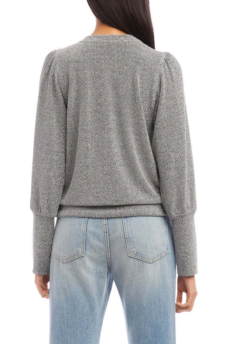 Metallic Bishop Sleeve Top, Alternate, color, METALLIC