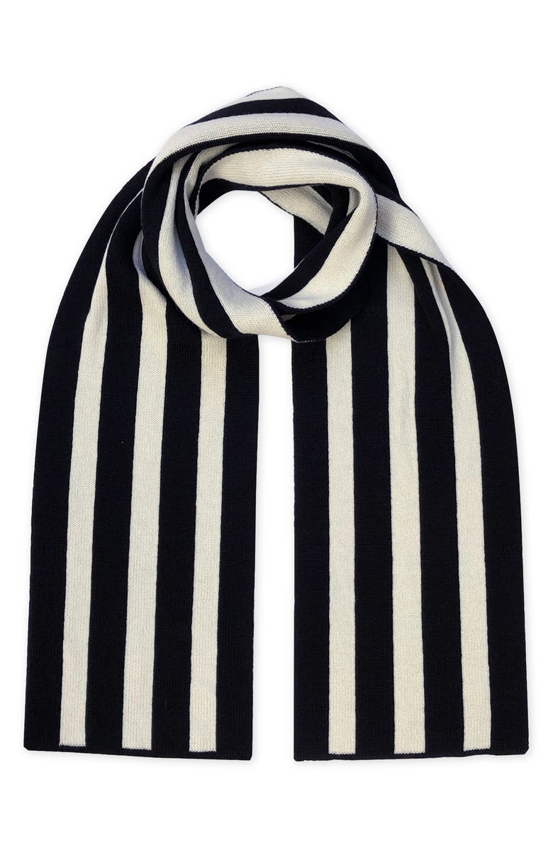 INGMARSON Stripe Wool & Cashmere Scarf, Alternate, color, Black Multi