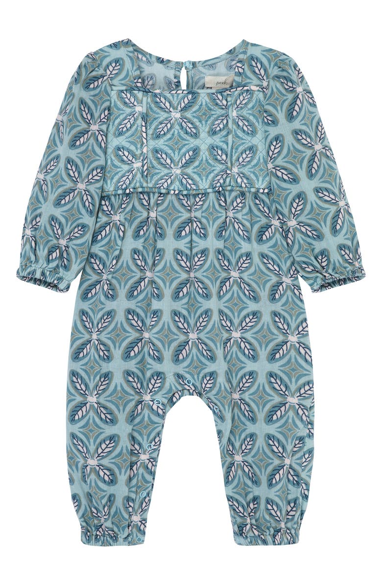 Peek Essentials Print Long Sleeve Cotton Romper, Main, color,