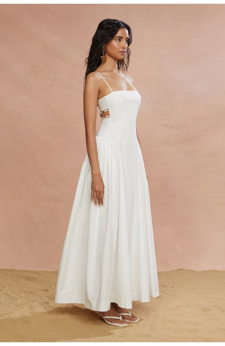 AMUR Aliza Midi Poplin Dress, Alternate, color, Ivory