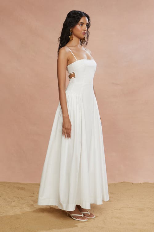 Amur Aliza Midi Poplin Dress In White