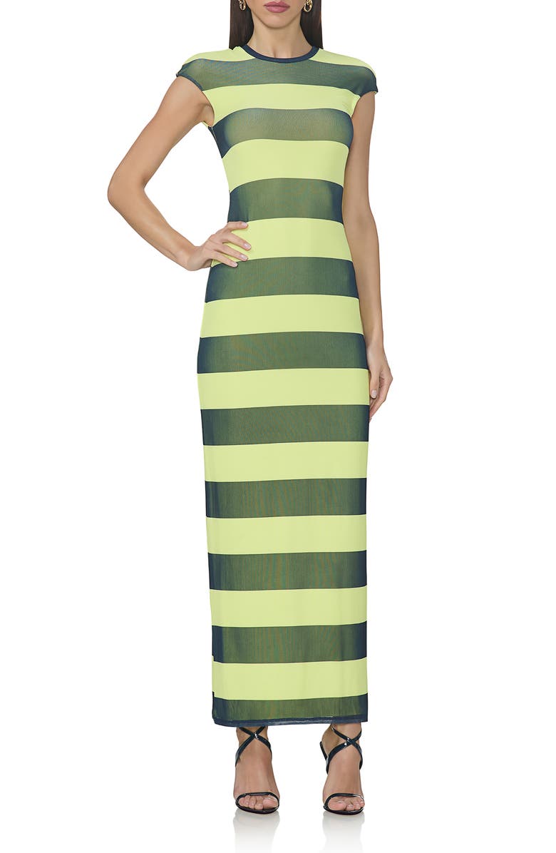 knee length dresses for ladies Womens Black Mesh Cap Sleeve Midi Dress Extra Small
