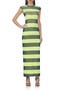 Cody Print Cap Sleeve Mesh Maxi Dress