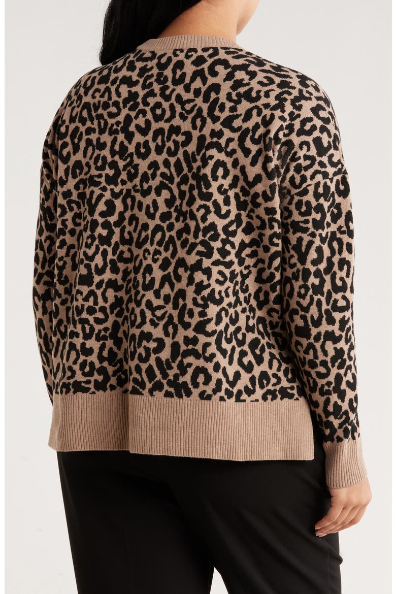 Crewneck Jacquard Sweater, Alternate, color, TAN PORTABELLA ALLIE ANIMAL