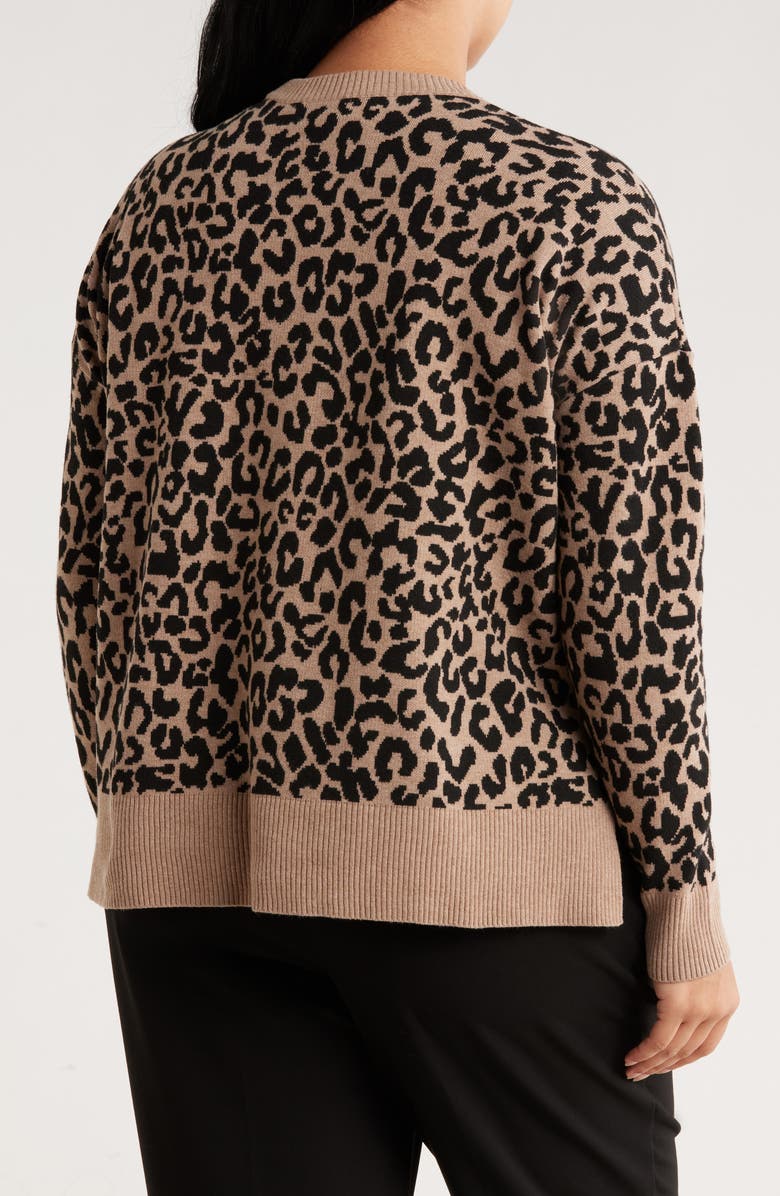 NORDSTROM RACK Crewneck Jacquard Sweater, Alternate, color, Tan Portabella Allie Animal