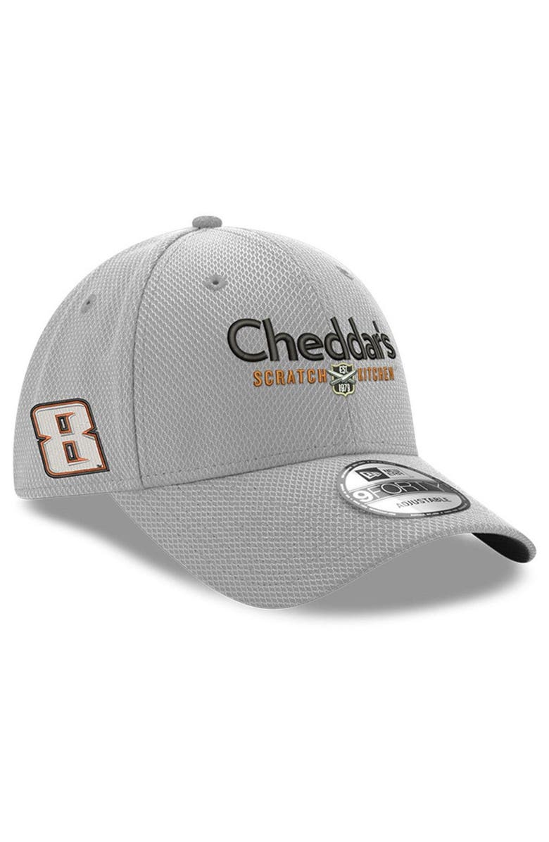 New Era Men's New Era Gray Kyle Busch 9FORTY Cheddar's Snapback Adjustable Hat, Main, color, Gray