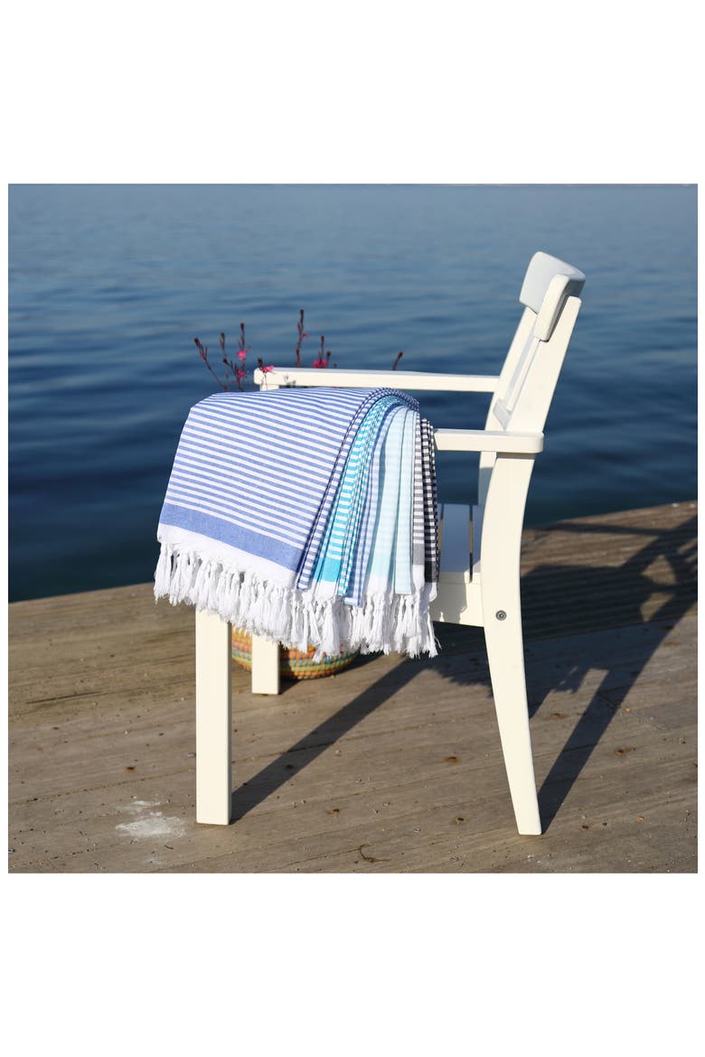 Soft Stripes Turkish Pestemal Towel, Alternate, color, BLACK