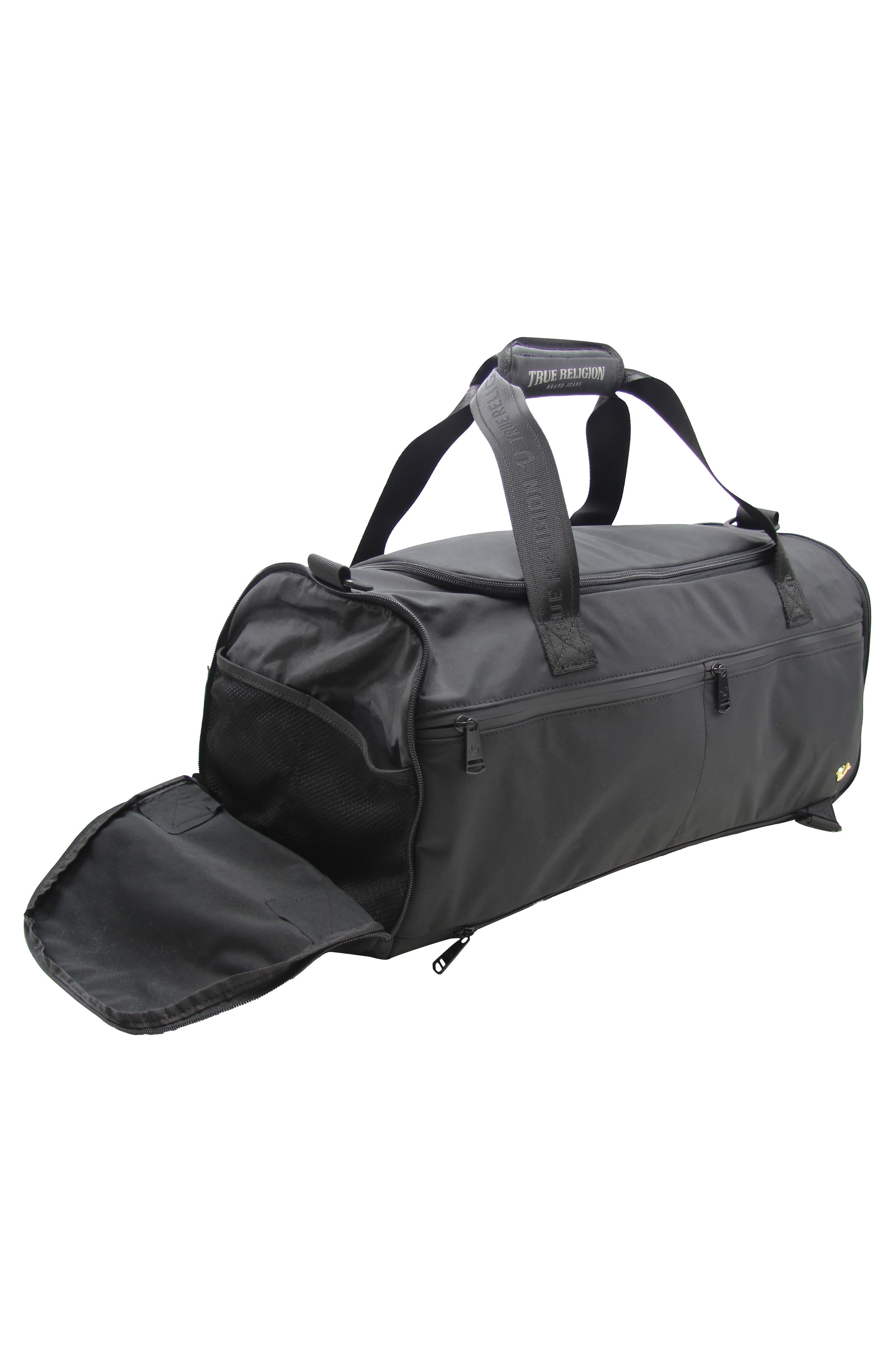 True Religion Omar Convertible Duffle Bag, Alternate, color, Black