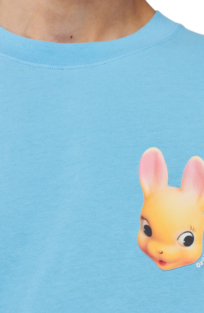 SANDRO Rabbit Cotton Graphic Logo Tee, Alternate, color, Bleu Clair
