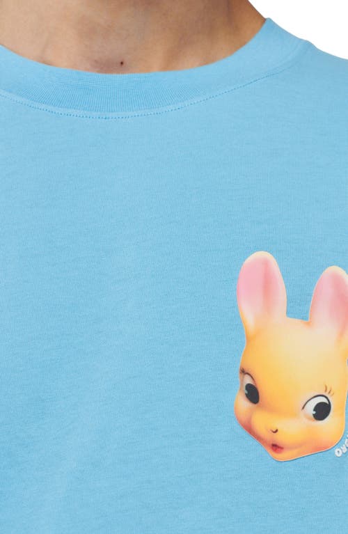Sandro Rabbit Cotton Graphic Logo Tee In Blue