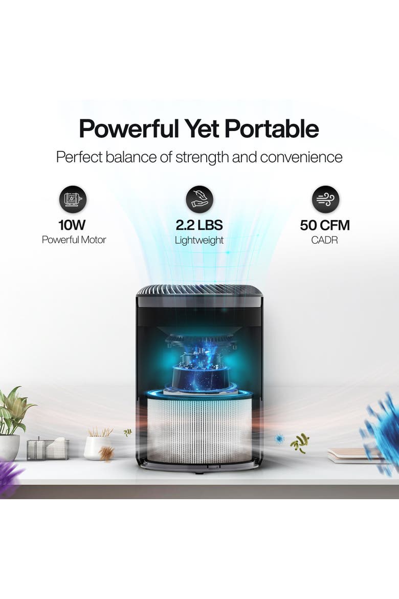 Essence 3-Speed Compact Air Purifier, Alternate, color, Black
