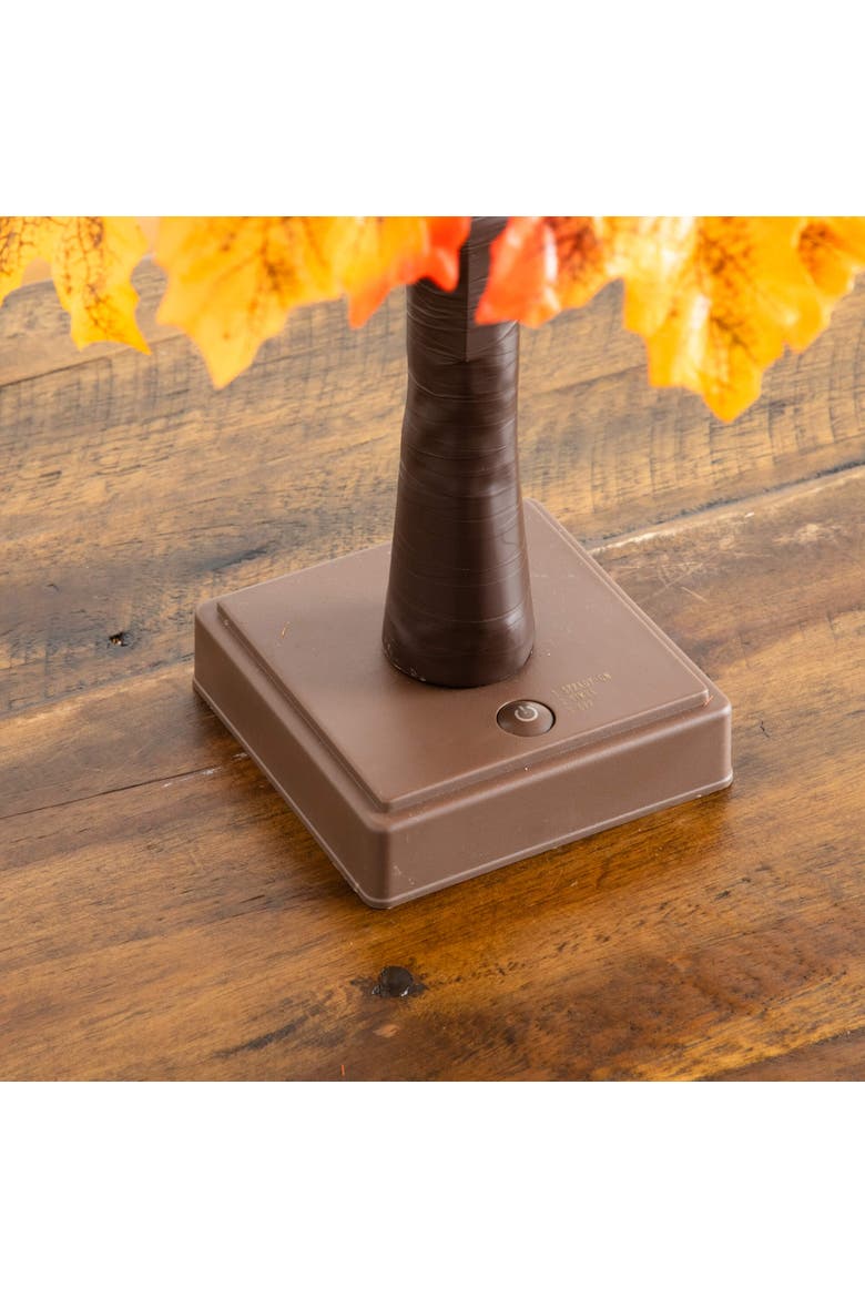 2-ft Pre-Lit Autumn Maple Artificial Fall Tree with Acorns & Pinecones and 18 Warm White LED Lights, Alternate, color, Orange