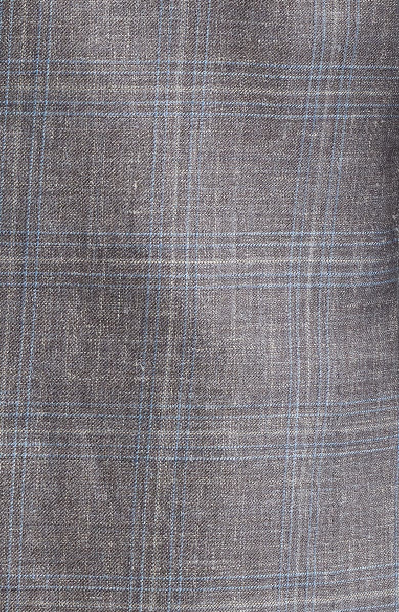 Peter Millar Crown Crafted Pearce Tailored Fit Plaid Soft Sport Coat, Alternate, color, Espresso