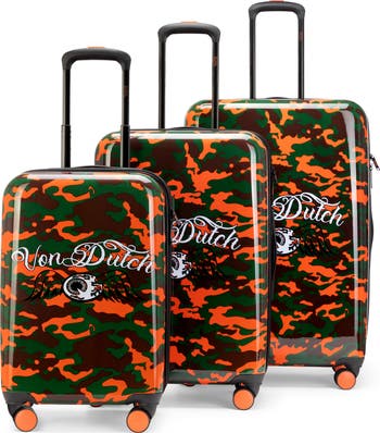 Louisdogカラフルスカル キャリーバッグ Von Dutch Kustom Kulture 3-Piece Expandable Hardside Spinner