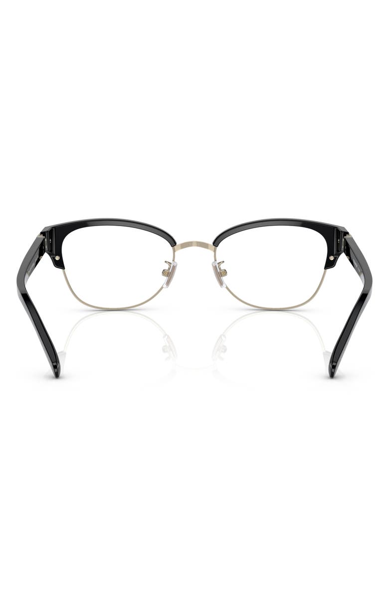 COACH 53mm Irregular Optical Glasses, Alternate, color, Light Gold / Black / Demo Lens