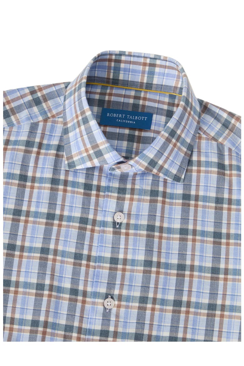 Reynolds Ultra Light Weight Brushed Plaid Shirt, Alternate, color, Light Blue Multi