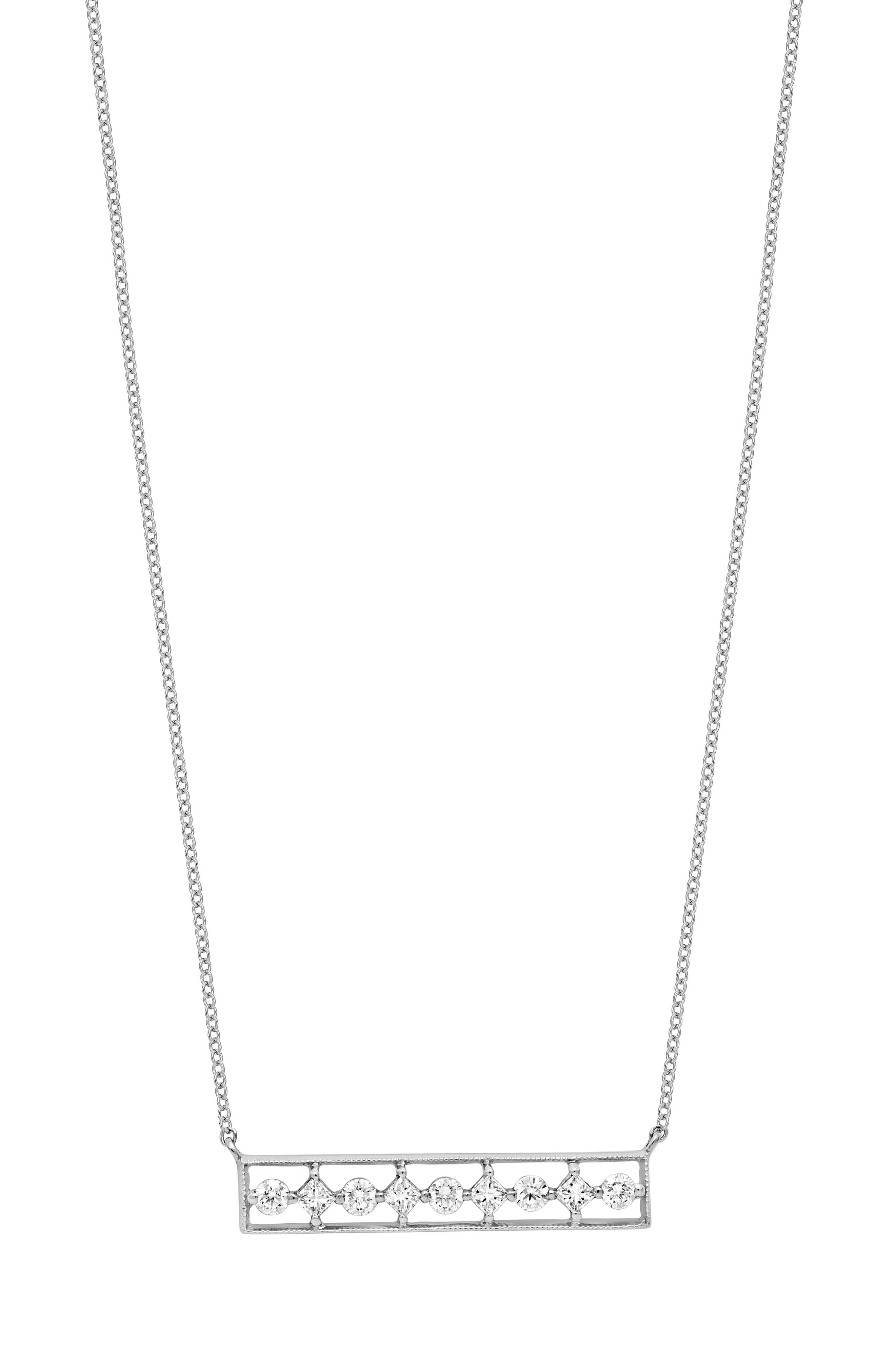Bony Levy 18K White Gold Diamond Bar Pendant Necklace - 0.26 ctw.