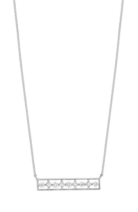 18K White Gold Diamond Bar Pendant Necklace - 0.26 ctw. (Nordstrom Exclusive)