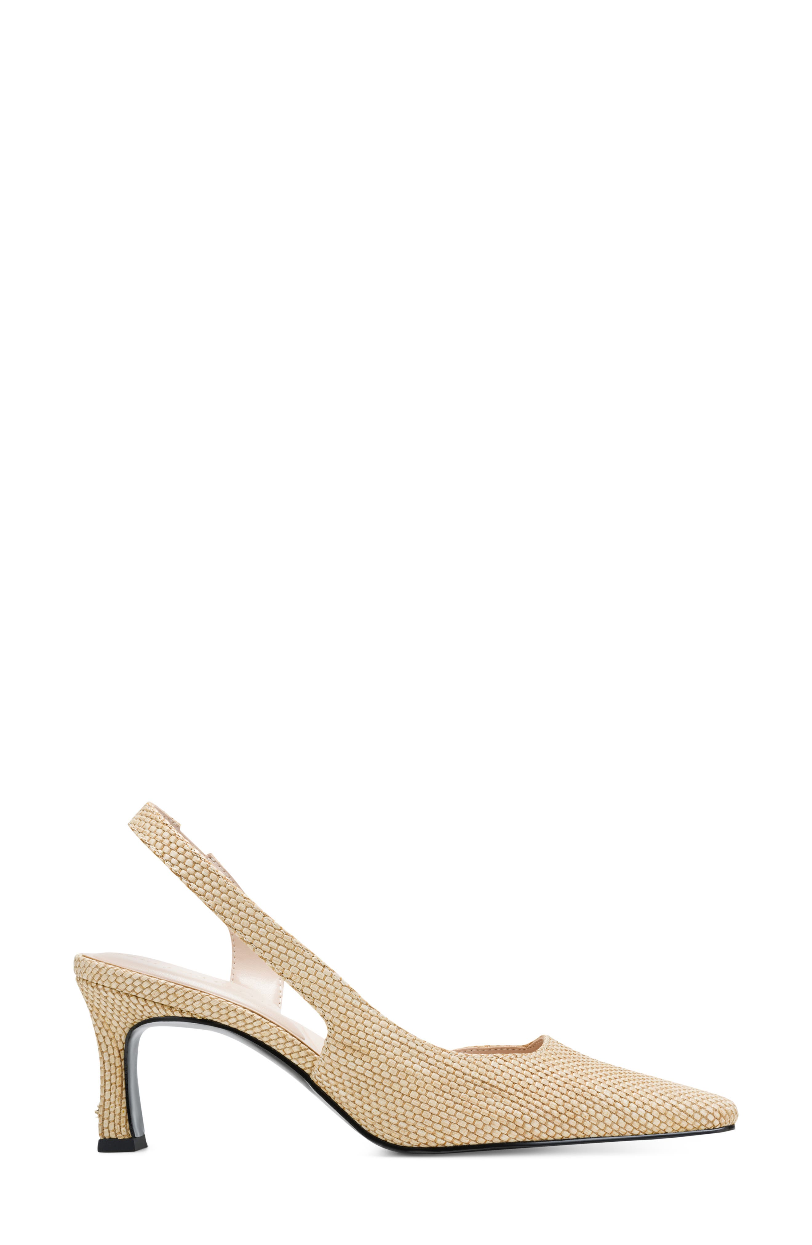 KARL LAGERFELD PARIS Sheenz Woven Slingback Pump, Alternate, color, Natural