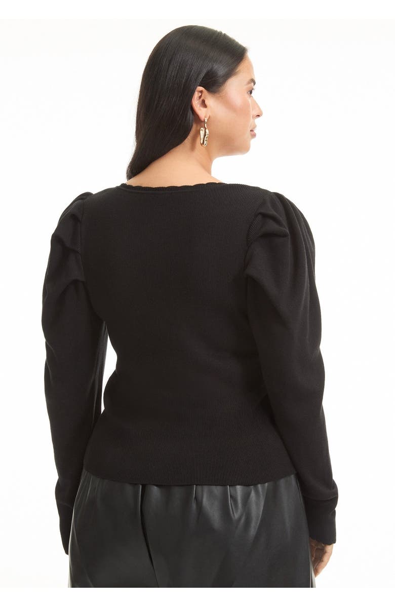 June + Vie Mutton Sleeve Sweater, Alternate, color, Black Onyx