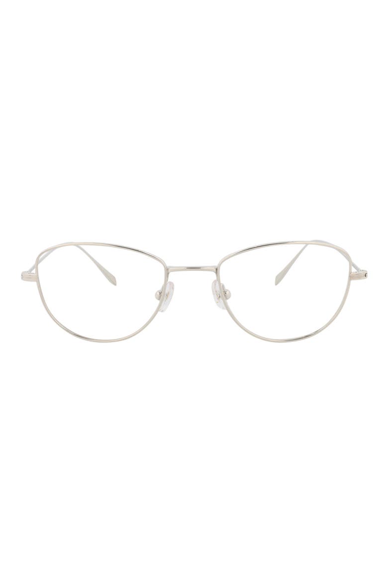 48mm Round Optical Glasses, Main, color, TITANIUM TITANIUM TRANSPARENT