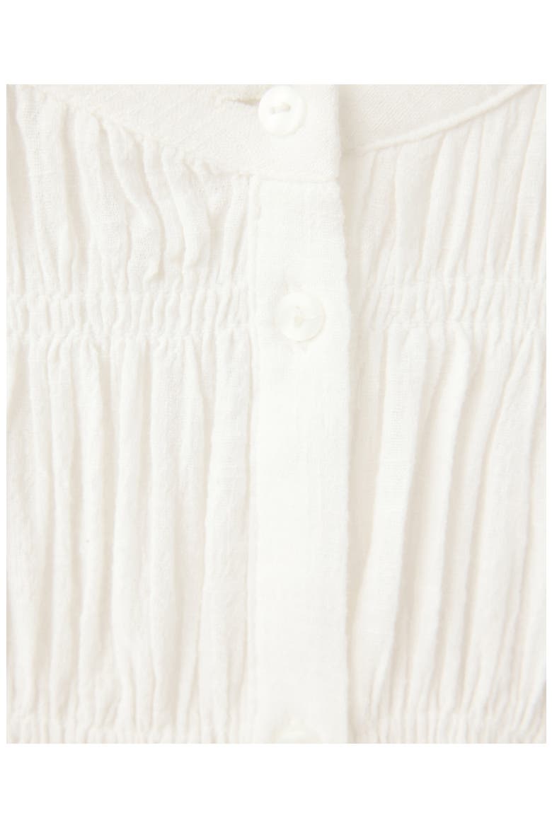 Ruched Button-Front Top, Alternate, color, OFF WHITE