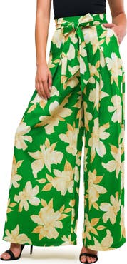 FLYING TOMATO Floral High Waist Wide Leg Pants
