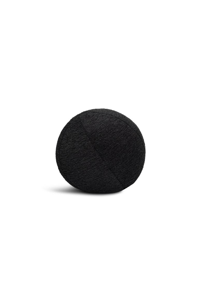 Plush Charcoal Indoor & Outdoor Woven Accent Orb Pillow, Main, color, Charcoal