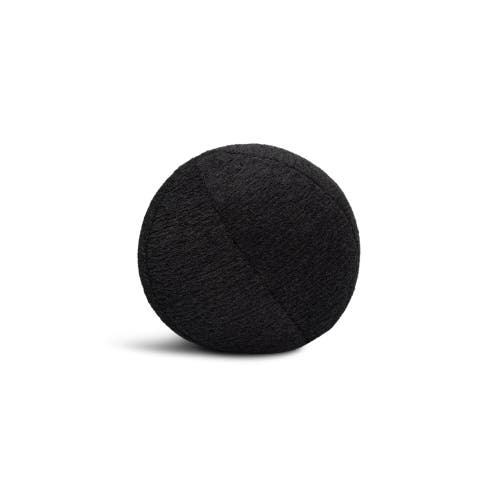 Elaine Smith Plush Charcoal Indoor & Outdoor Woven Accent Orb Pillow In Black