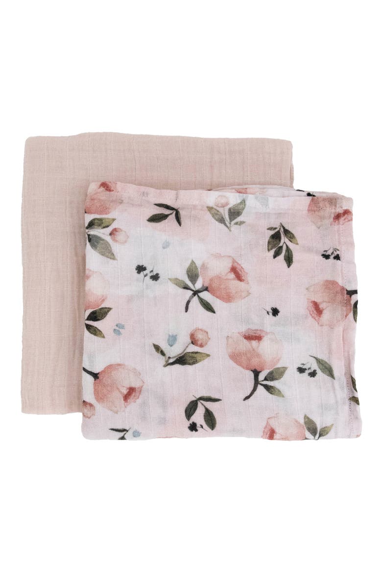 2-Pack Organic Cotton Muslin Swaddle Blanket, Main, color, WATERCOLOR FLORET
