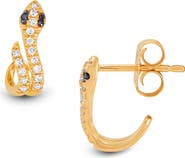 Frankie & Zoe 14K Yellow Gold Diamond Snake Hoop Earrings