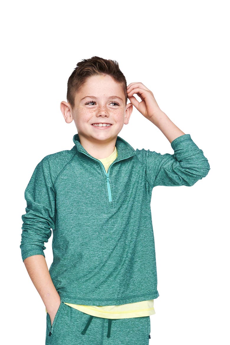 Kids Flexknit Half-Zip Pullover, Alternate, color, Spruce
