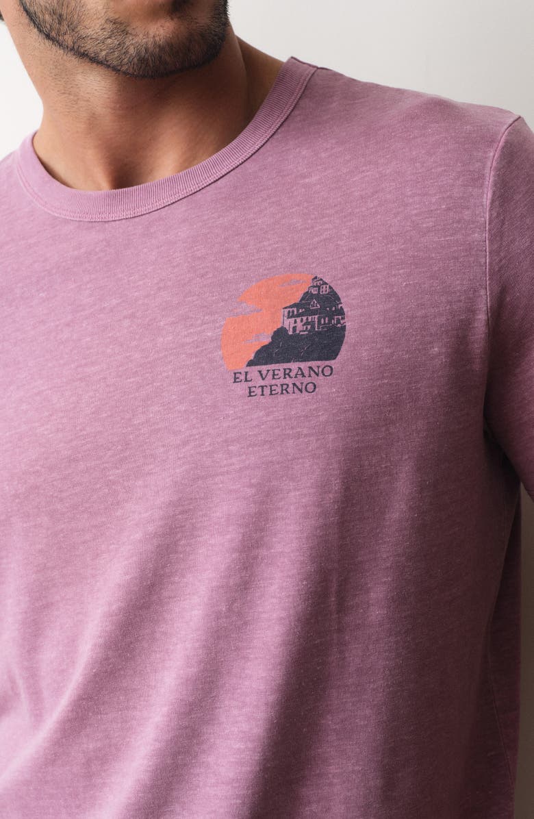 Marine Layer Hemp & Cotton Graphic T-Shirt, Alternate, color, Red Violet