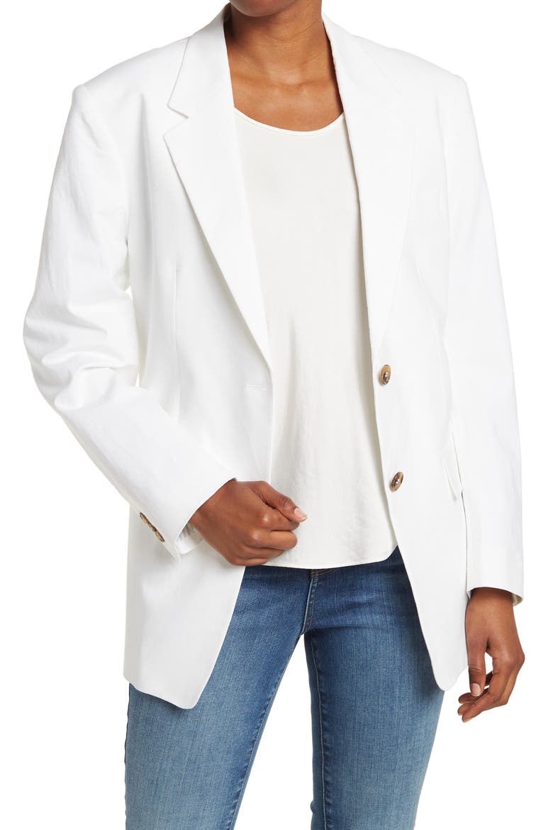 Grandfather Jacket, Main, color, SUITING WHITE