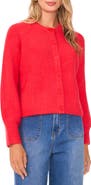 Vince Camuto Saddle Raglan Sleeve Rib Cardigan