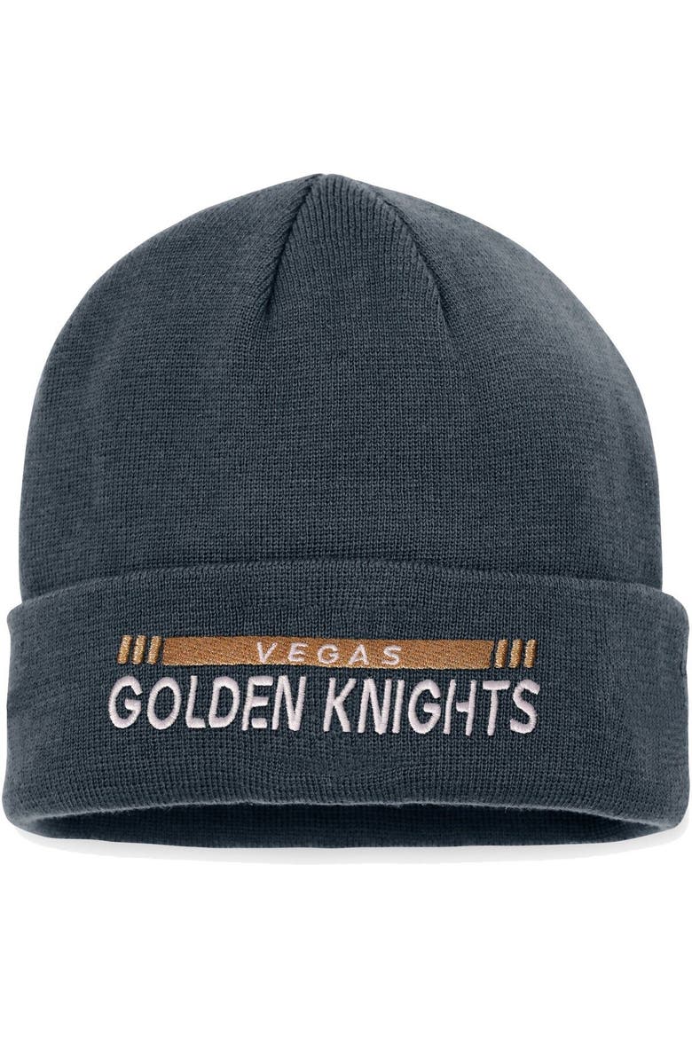 Men's Fanatics Branded Black Vegas Golden Knights Authentic Pro Rink Cuffed Knit Hat, Main, color, Gray