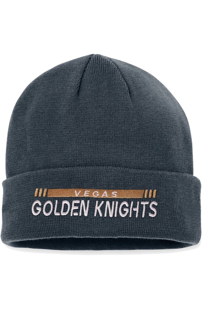 FANATICS Men's Fanatics Branded Black Vegas Golden Knights Authentic Pro Rink Cuffed Knit Hat, Main, color, Gray