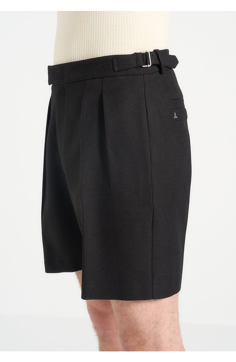 Manière De Voir Bertrand Twin Pleat Tailored Shorts, Alternate, color, Black