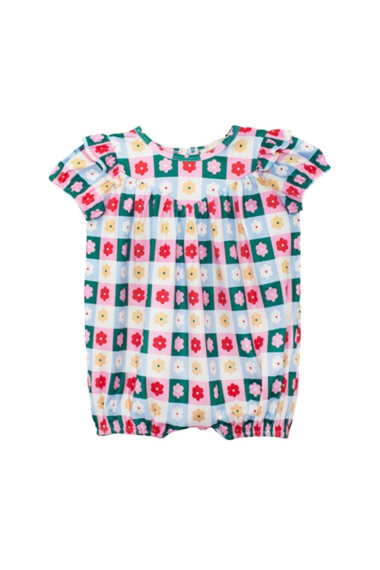 Flower Pops Short Sleeve Romper, Main, color, Pink