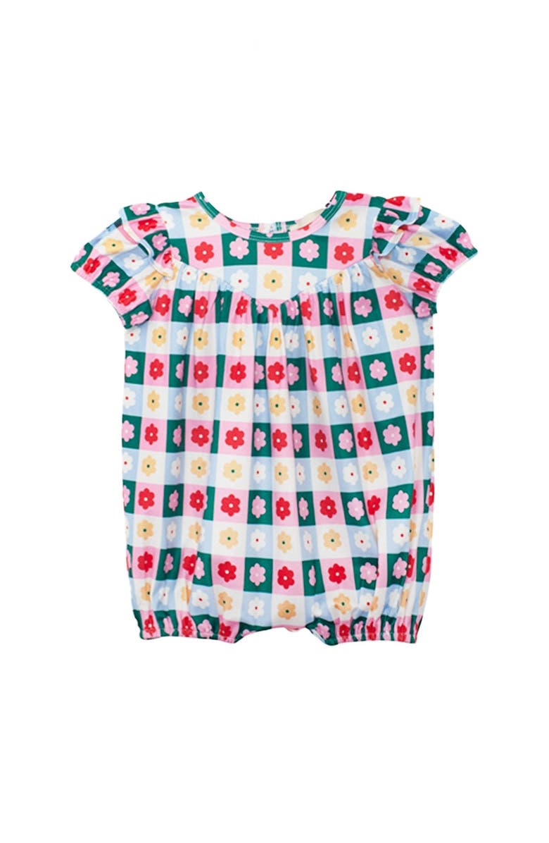 Mabel + Honey Flower Pops Short Sleeve Romper, Main, color, Pink