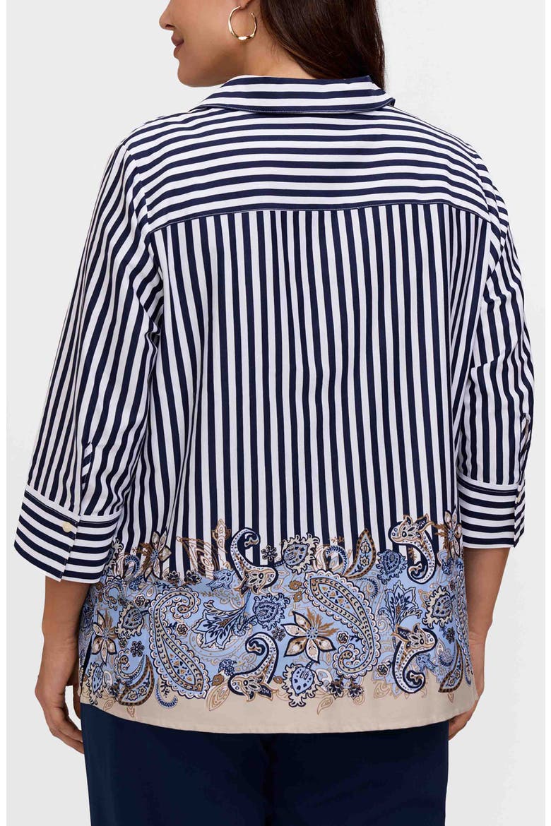 Julia Stripe Cotton Popover Top, Alternate, color, BLUE MULTI