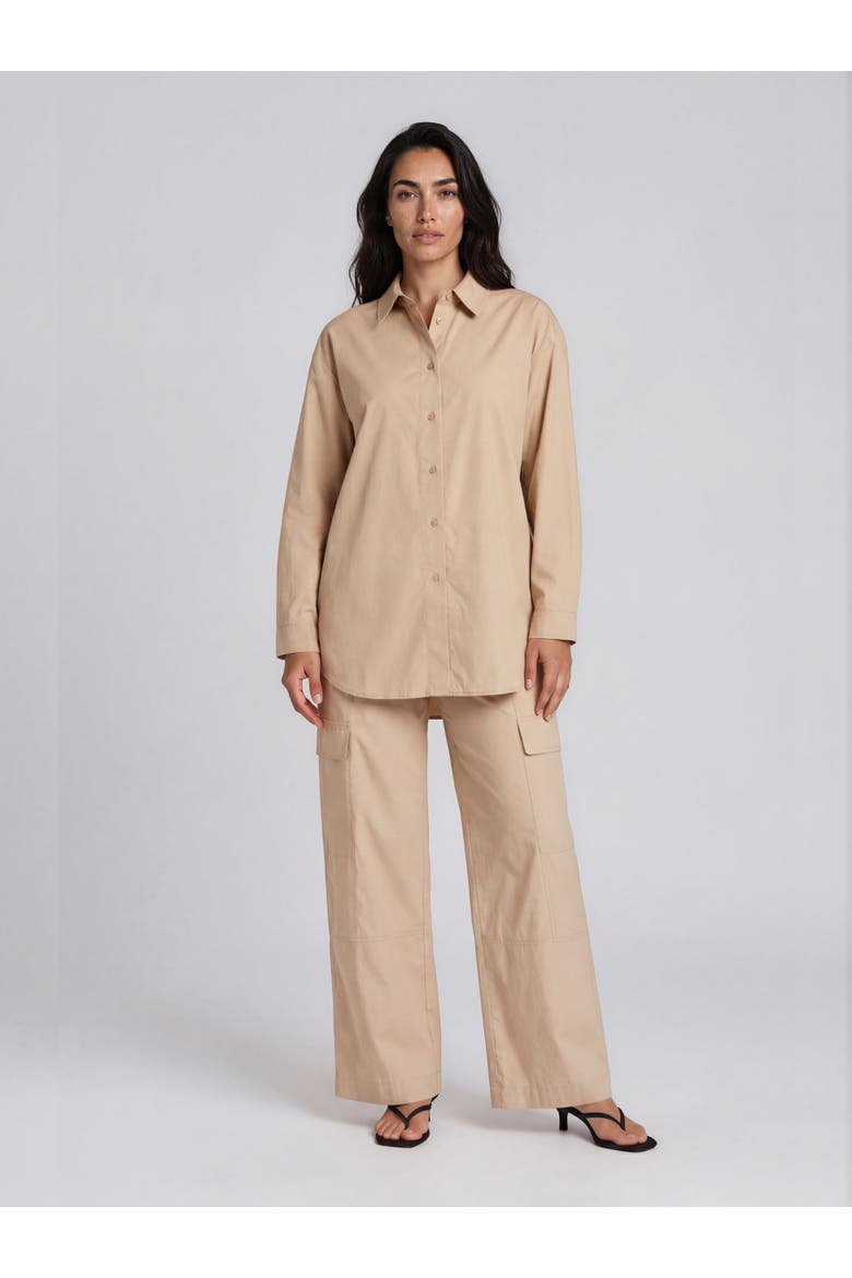 Maidette Oversized Button-Front Shirt, Alternate, color, White Pepper