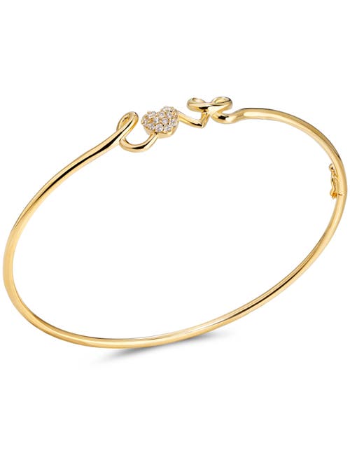 Devata Love Script Bangle Bracelet In Gold