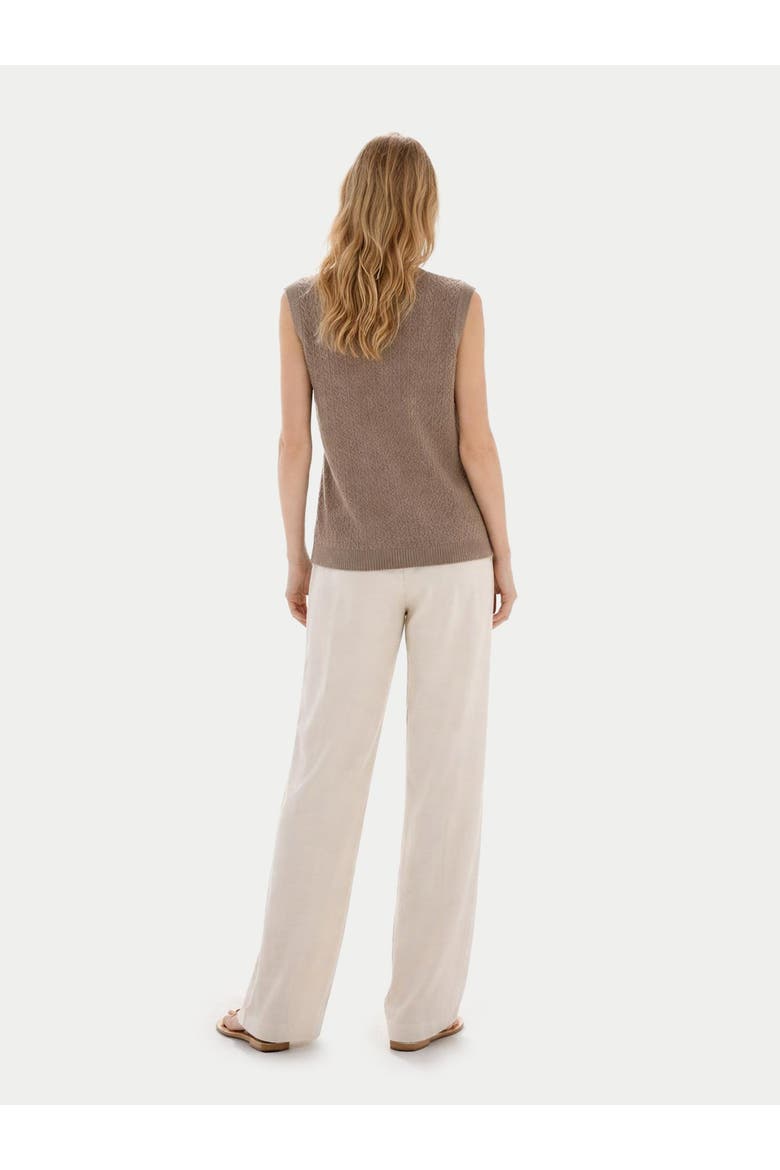 Ajour Knit Crewneck Cashmere Vest, Alternate, color, taupe