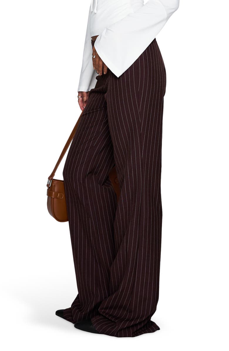 Princess Polly Kinkirk Flare Pants, Alternate, color, Brown Pinstripe